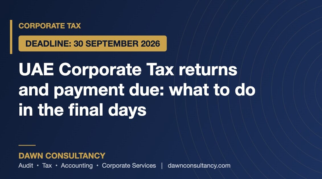 UAE Corporate Tax deadline 30 September 2026